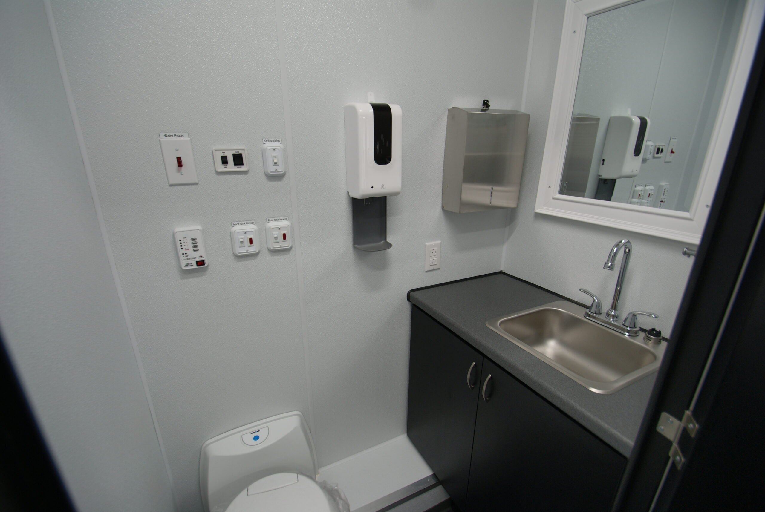 The restroom inside the unit made for the OK State Health Department.