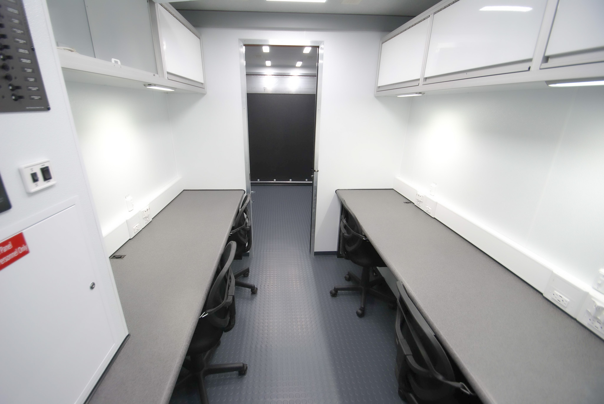 A front-to-back view inside the Command 39 Rear Cargo made for the Karuk Tribe in CA.