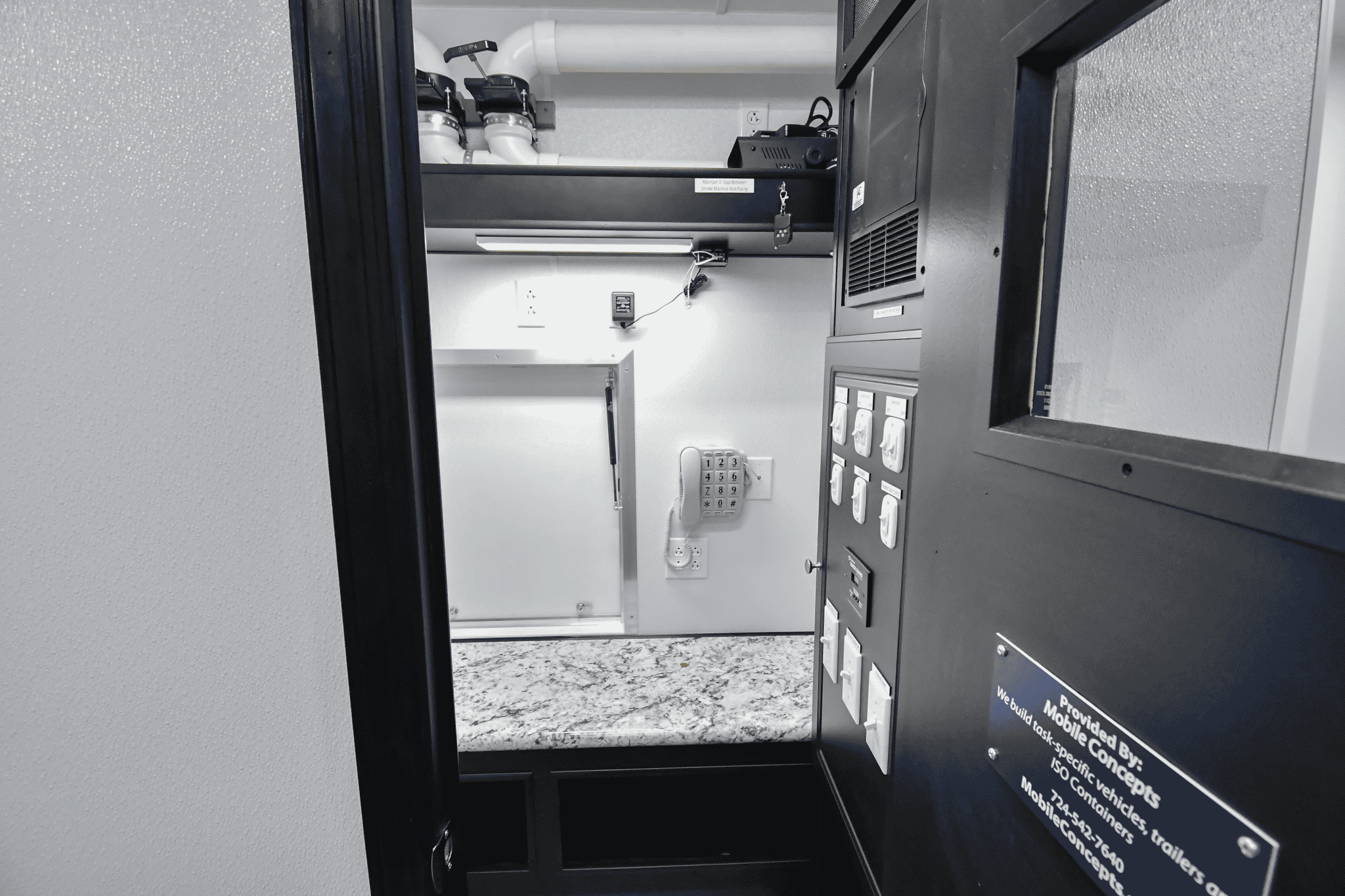 A view of the control room inside the 3500 Fire Safety House made for Sandy, UT.
