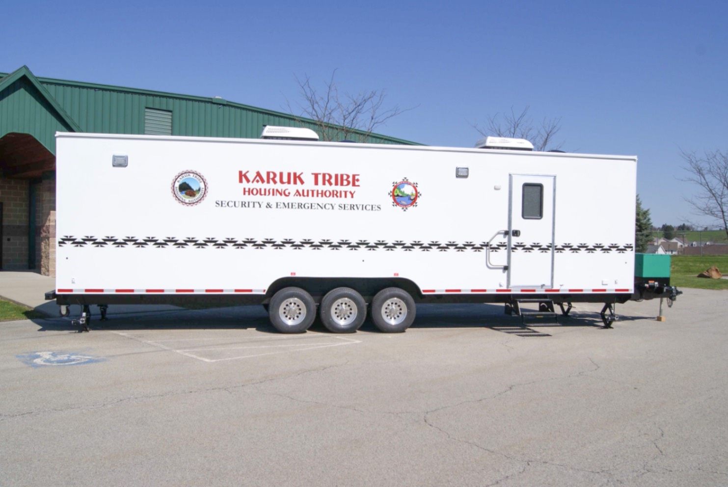 A side view of the Command 39 Rear Cargo made for the Karuk Tribe in CA.