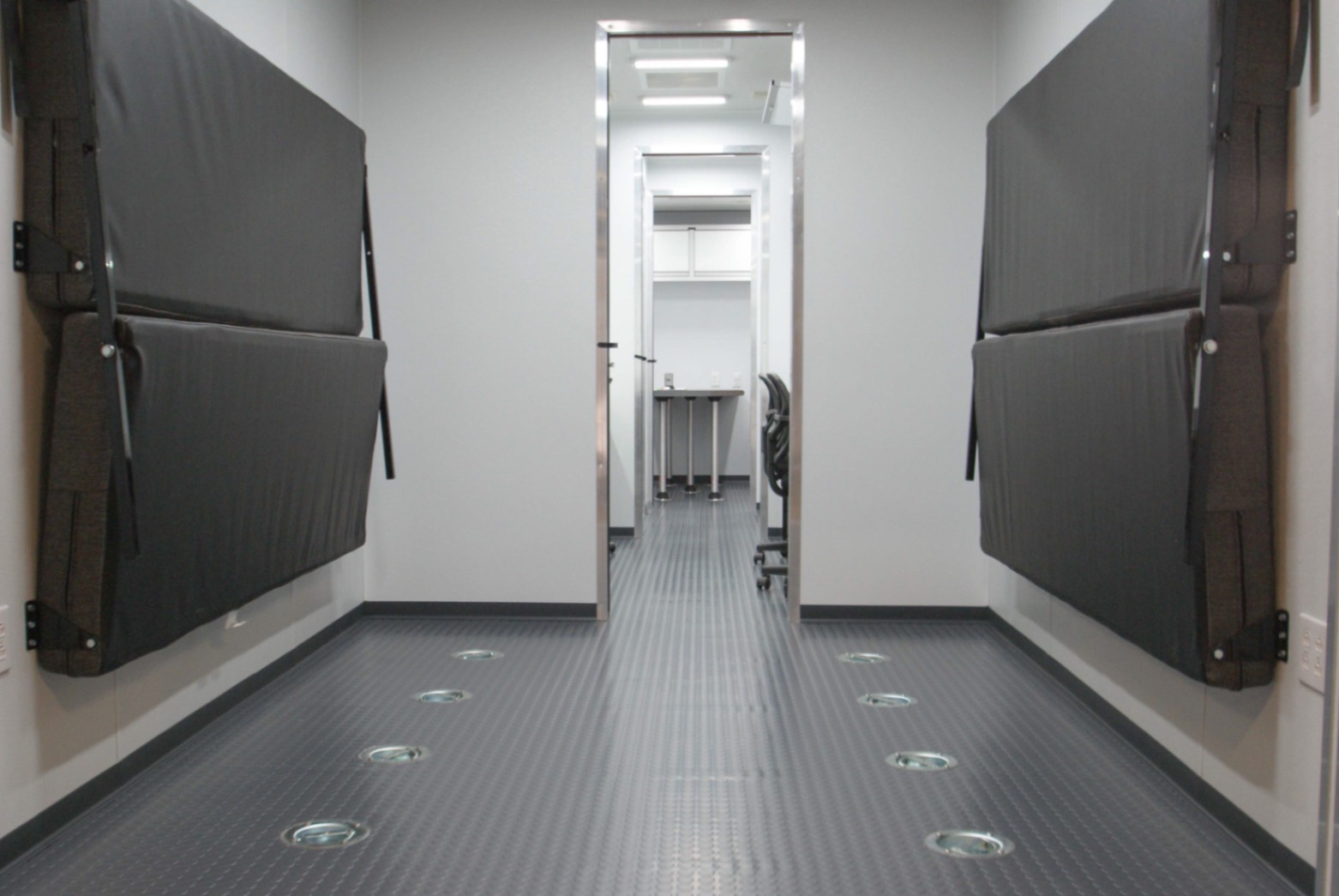 A back-to-front view inside the Command 39 Rear Cargo made for the Karuk Tribe in CA.