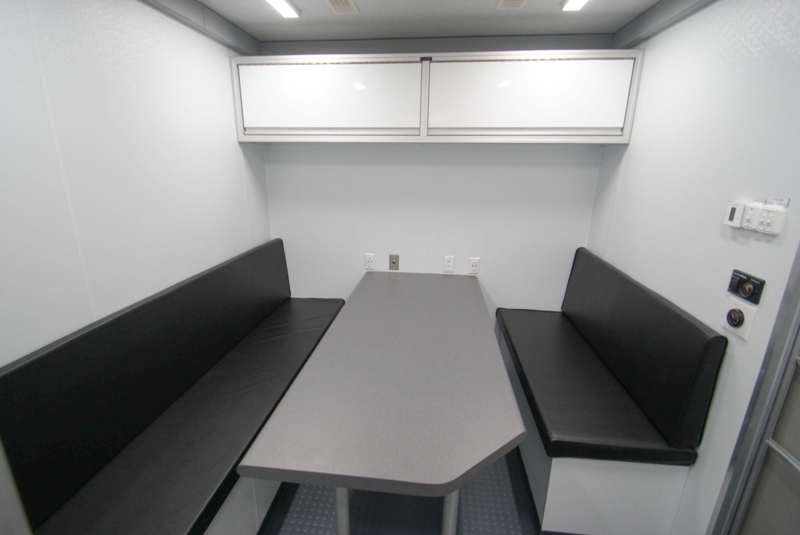 The conference room in the Command 39 Rear Cargo Made for the Karuk Tribe in CA.