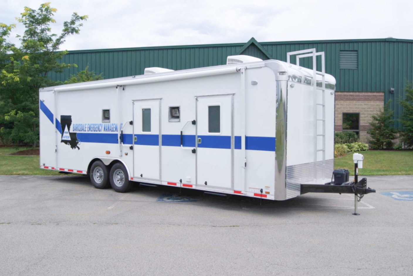 An exterior view of the CBRNE Response Trailer made for the Barksdale AFB in LA.