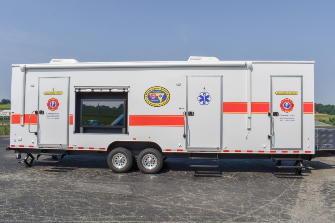 A side view of the SCOTTY Safety Theater 35-Classroom made for Hagerstown. MD.