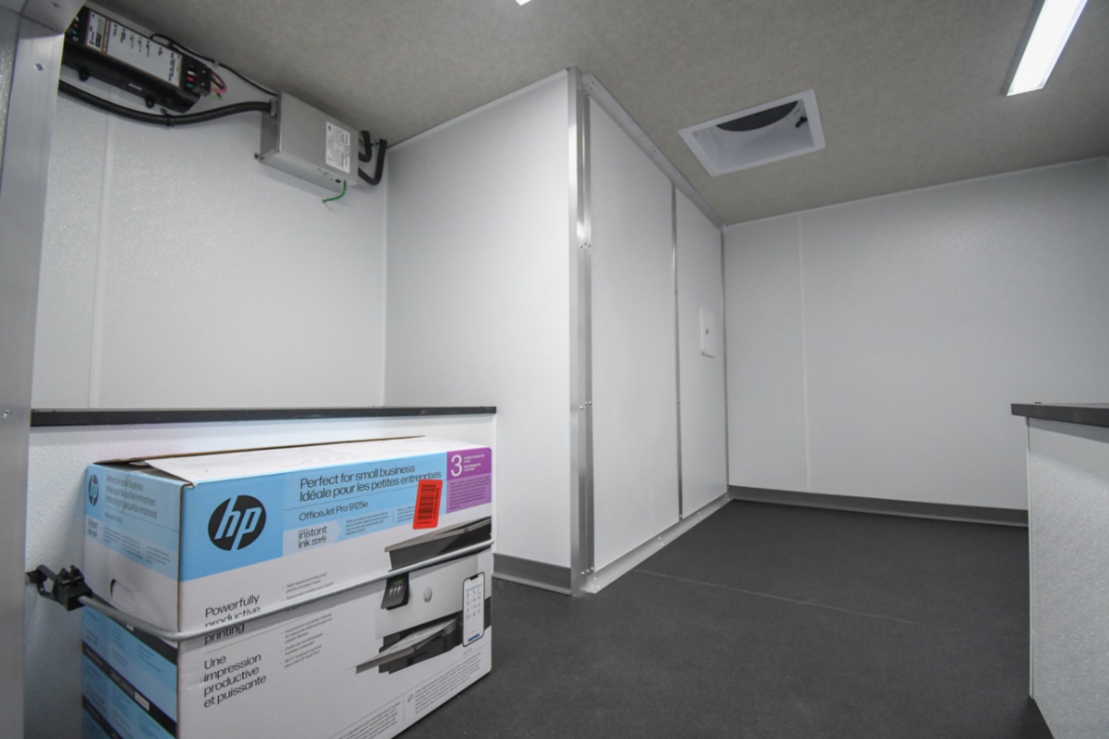 The fifth wheel storage area inside the unit made for Franklin, TN.