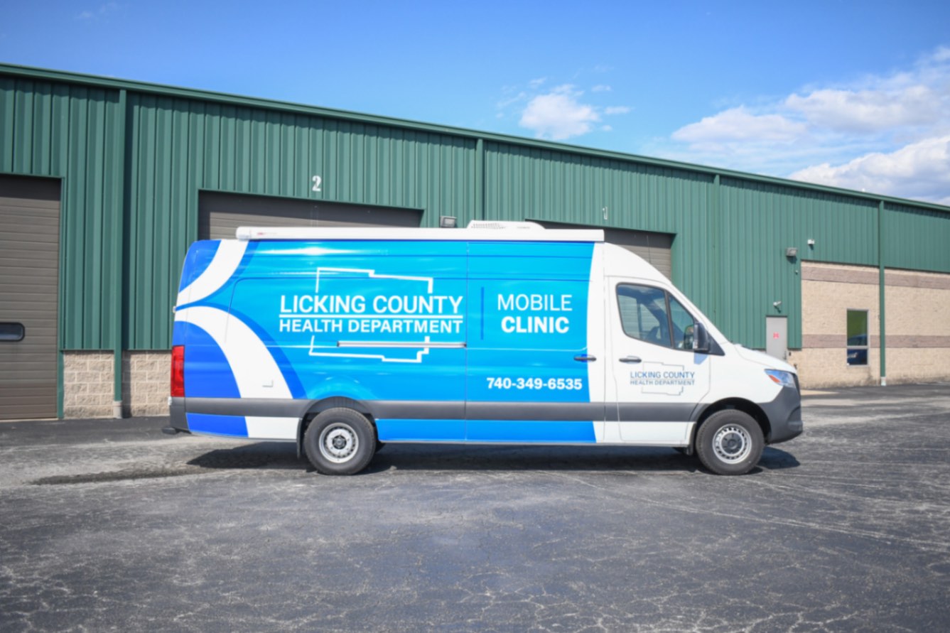 A side view of the Medical Exam sprinter made for Newark, OH.