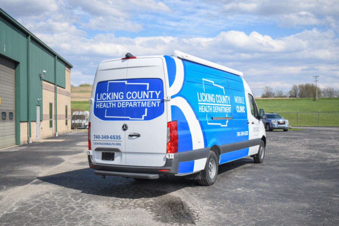 An exterior view of the Medical Exam sprinter made for Newark, OH.