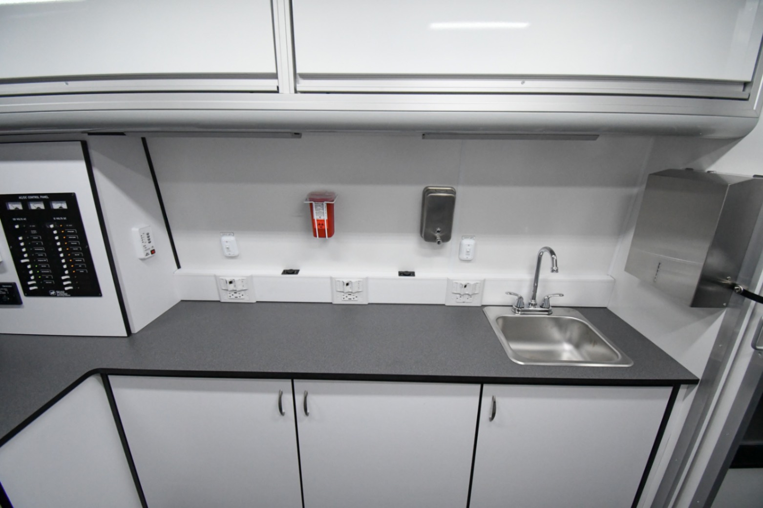 An interior view of the Medical Exam sprinter made for Newark, OH.