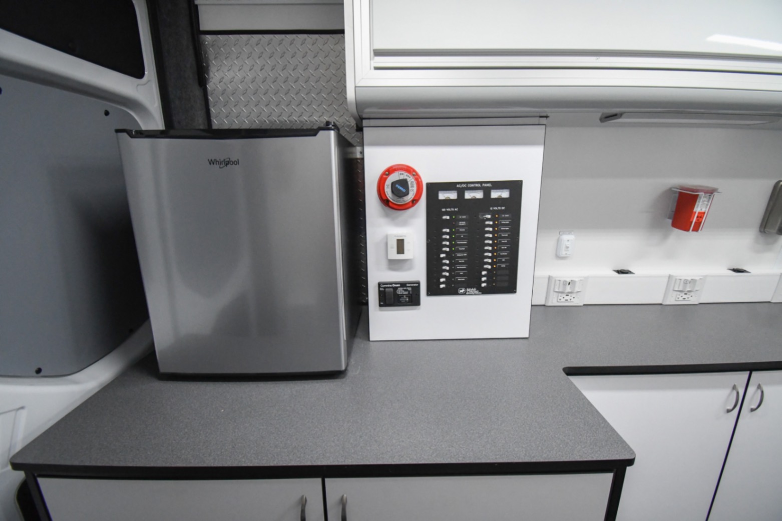 An interior view of the Medical Exam sprinter made for Newark, OH.