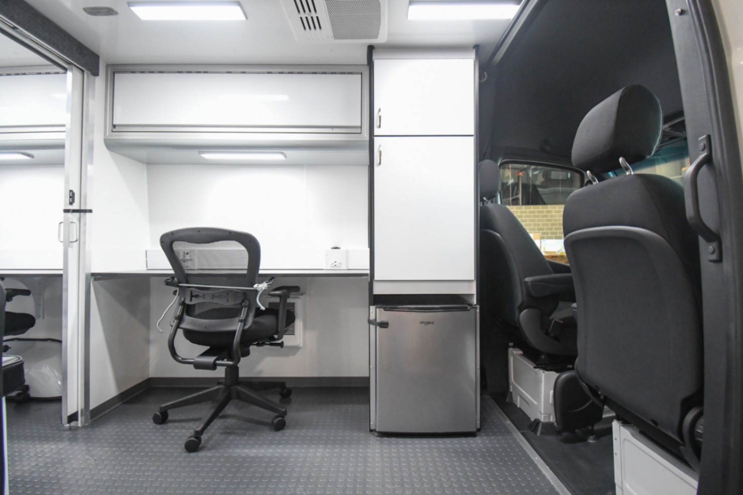 An interior view of the Mobile Immunization sprinter made for Chicago, IL.
