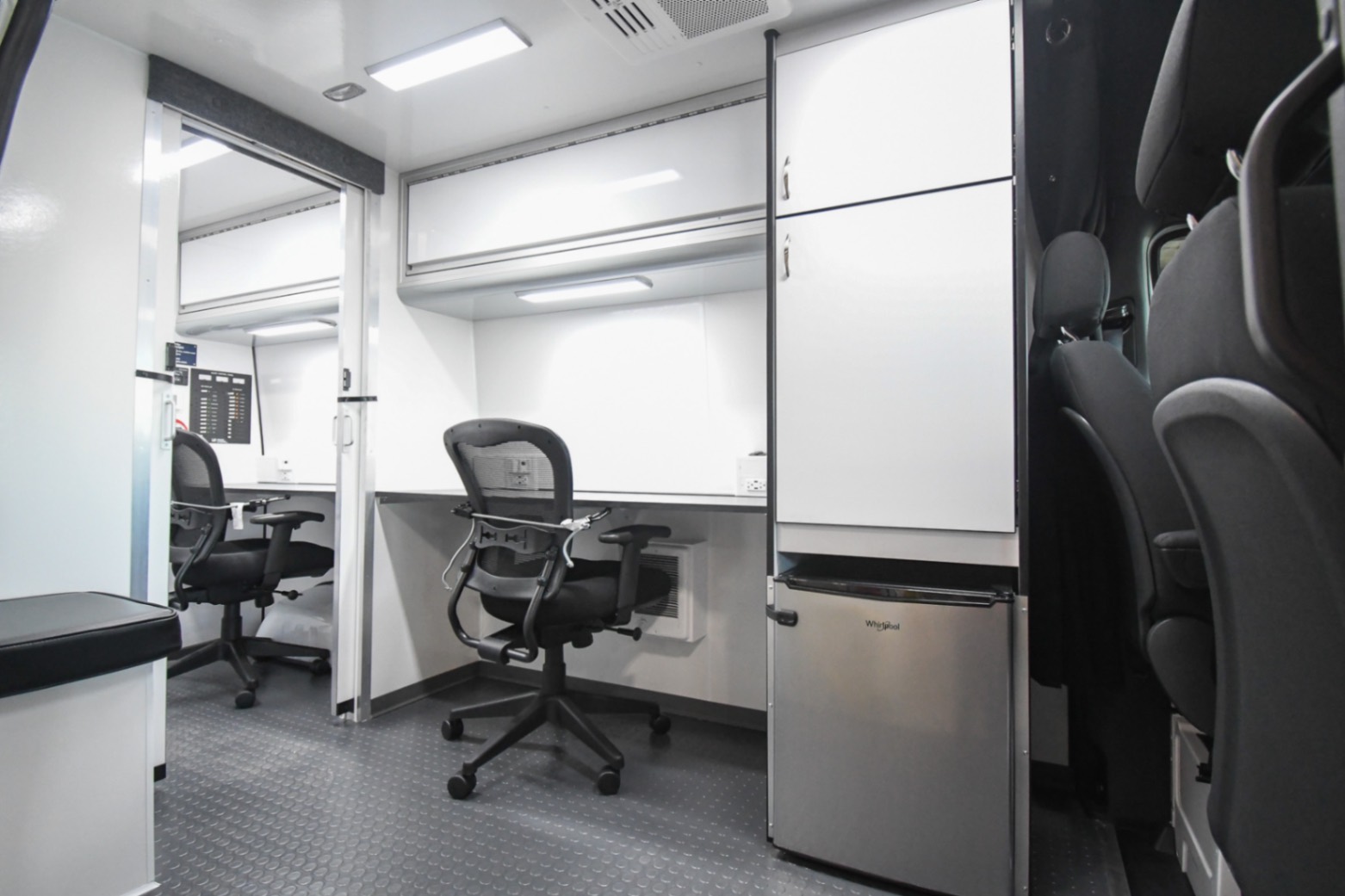 An interior view of the Mobile Immunization sprinter made for Chicago, IL.