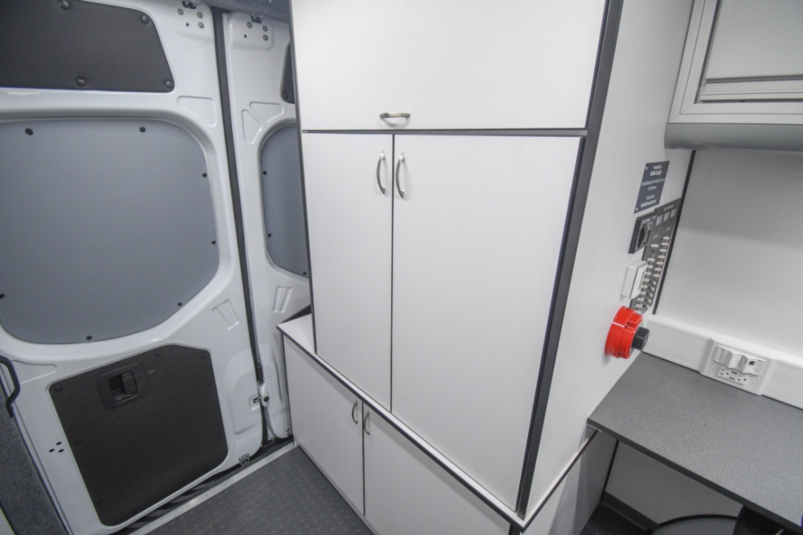 An interior view of the Mobile Immunization sprinter made for Chicago, IL.