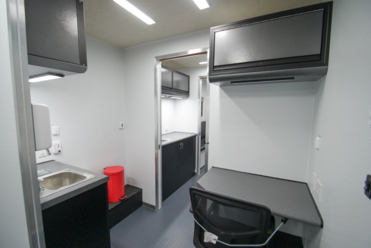 An interior view of the Mental Health 35 trailer made for Ventress, LA.
