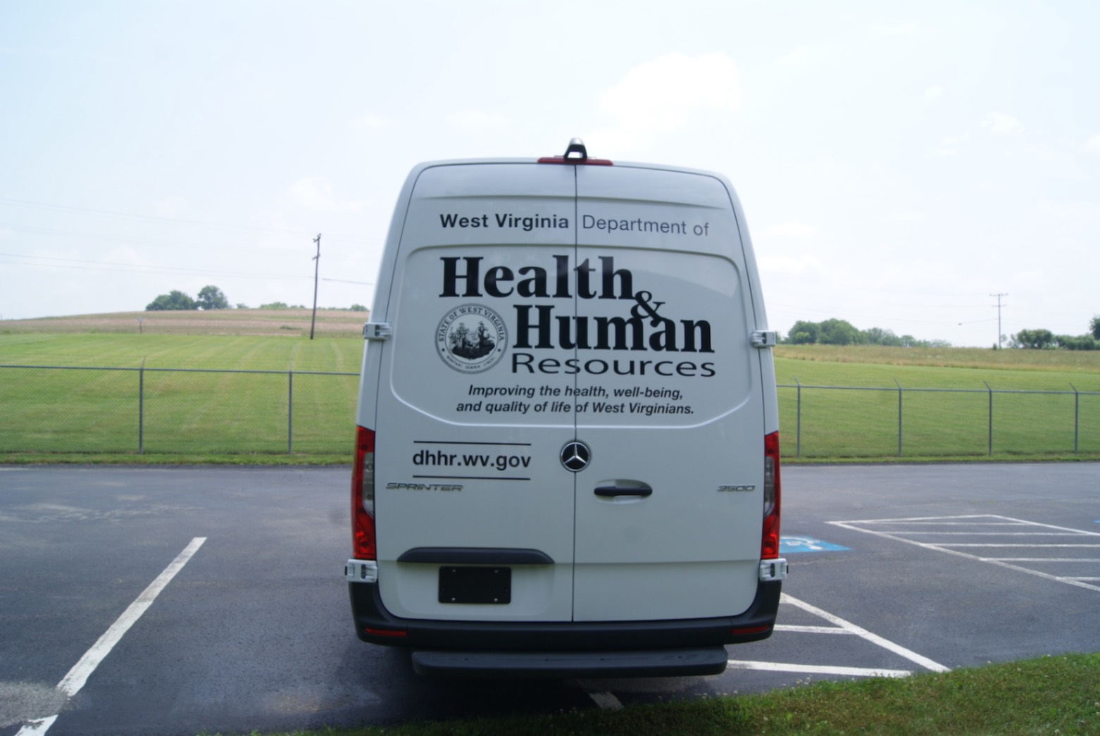 An exterior view of an Immunization Sprinter made for the WV DoH.