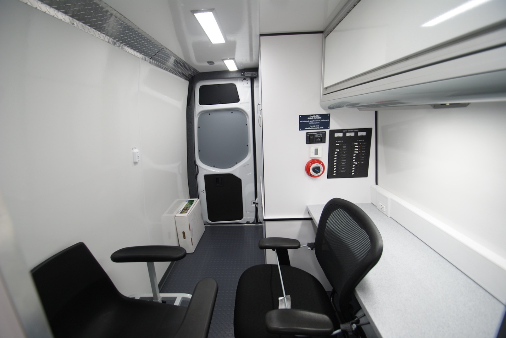 A front-to-back view inside a unit made for the WV DoH.