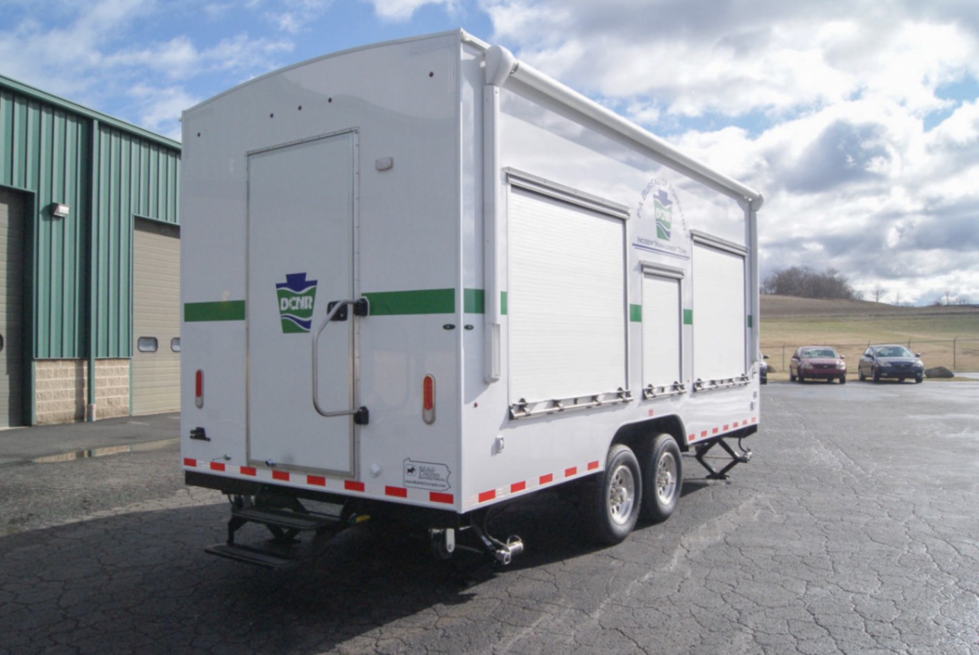 An exterior view of the upfitted Drone Observation Command trailer made for the PA DNCR.