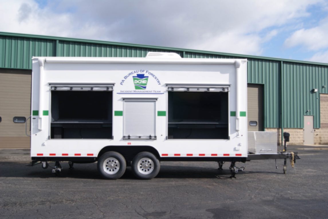 A side view of the Drone Observation Command trailer made for the PA DNCR.