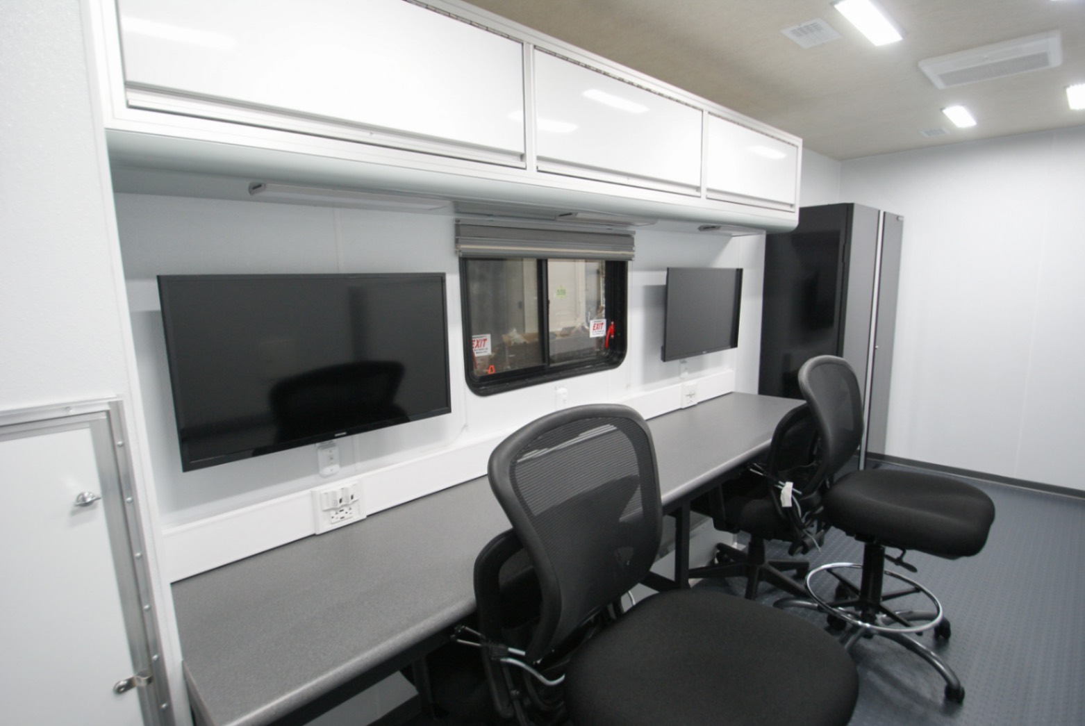 An interior view of the upfitted Drone Observation Command trailer made for the PA DNCR.