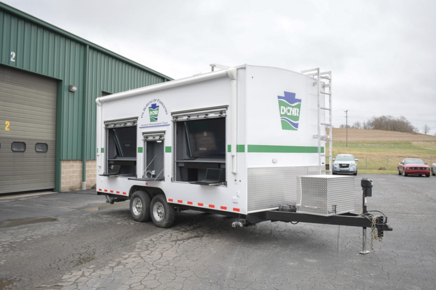 An exterior view of the upfitted Drone Observation Command trailer made for the PA DNCR.