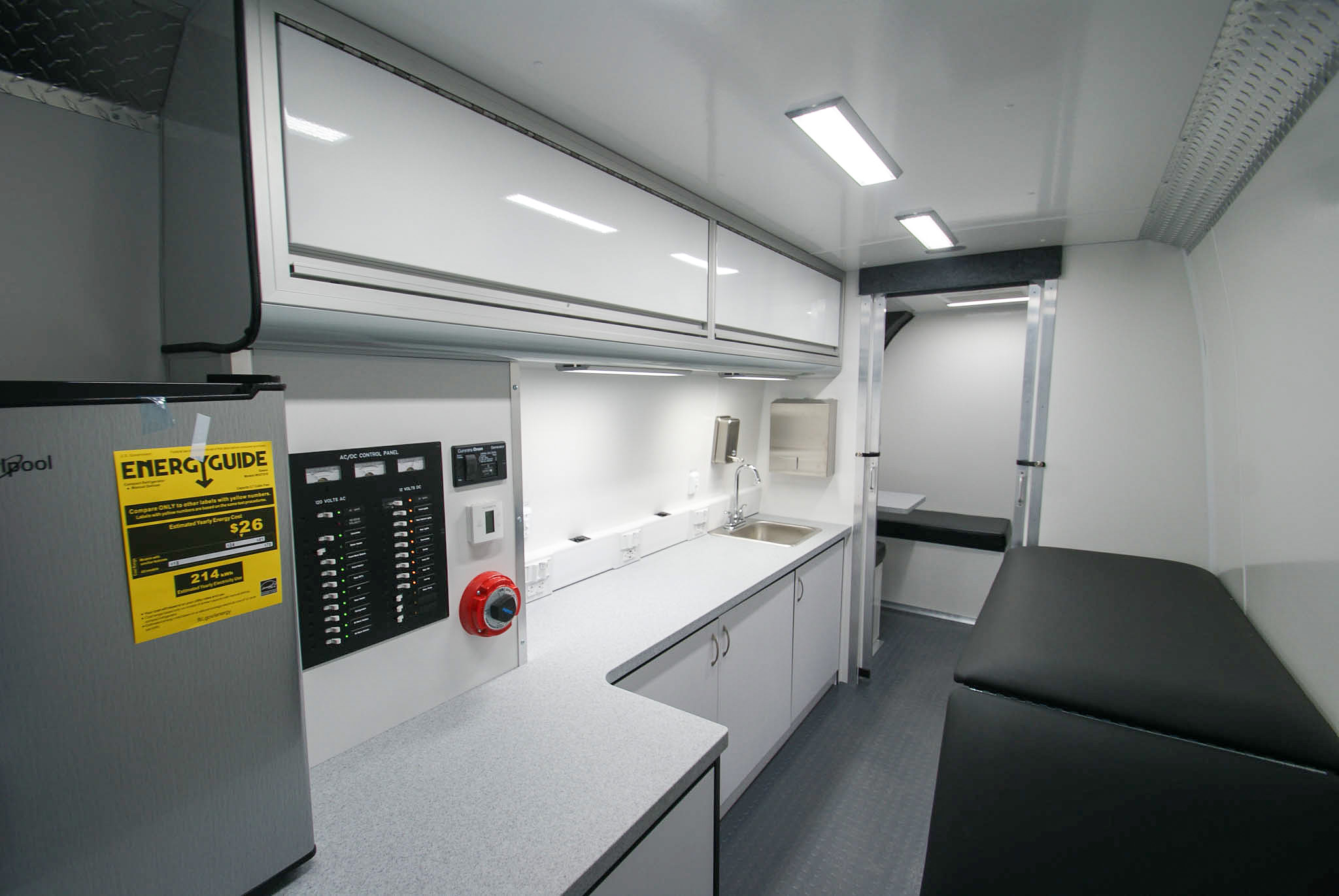 A view of the exam room and waiting area inside the units for Edinburg, TX.