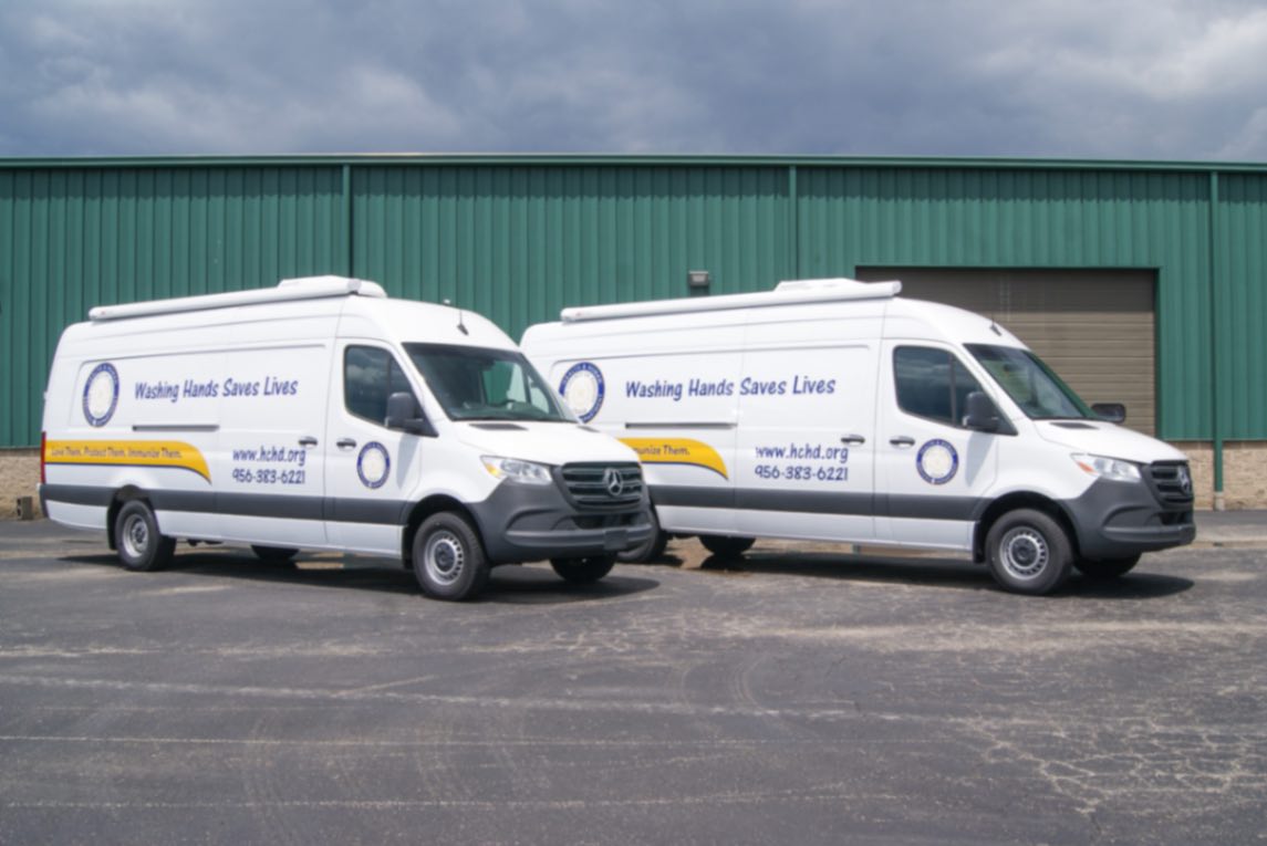 An exterior view of the Medical Exam Sprinters made for Edinburg, TX.