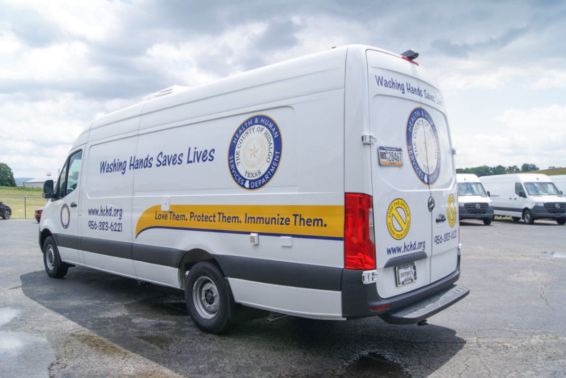 An exterior view of the Medical Exam Sprinters made for Edinburg, TX.