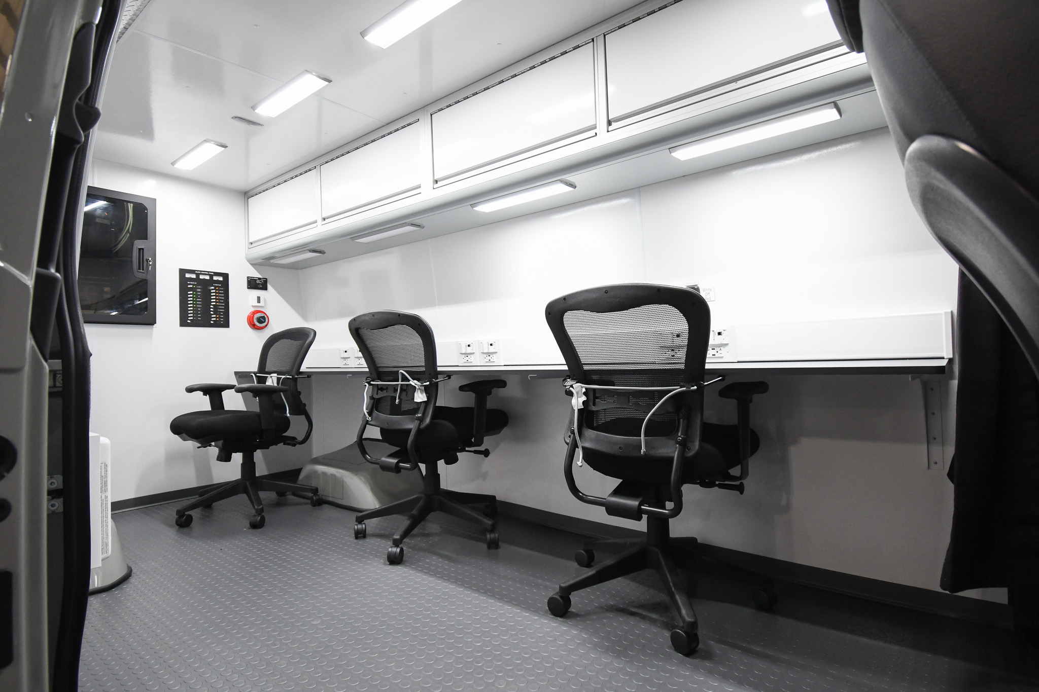 A view of the 3 workstations inside the unit for West Chester, OH.