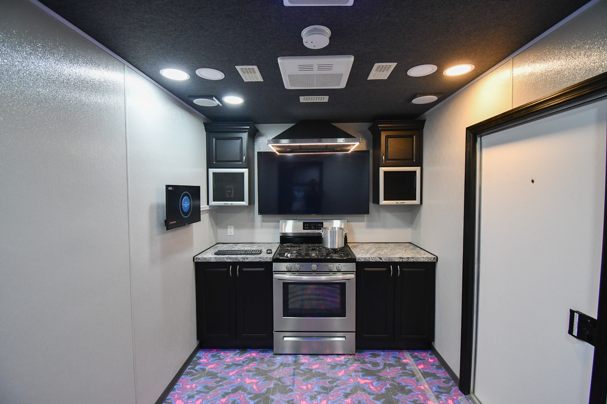 A view of the kitchen stage inside the unit for Merrillville, IN.