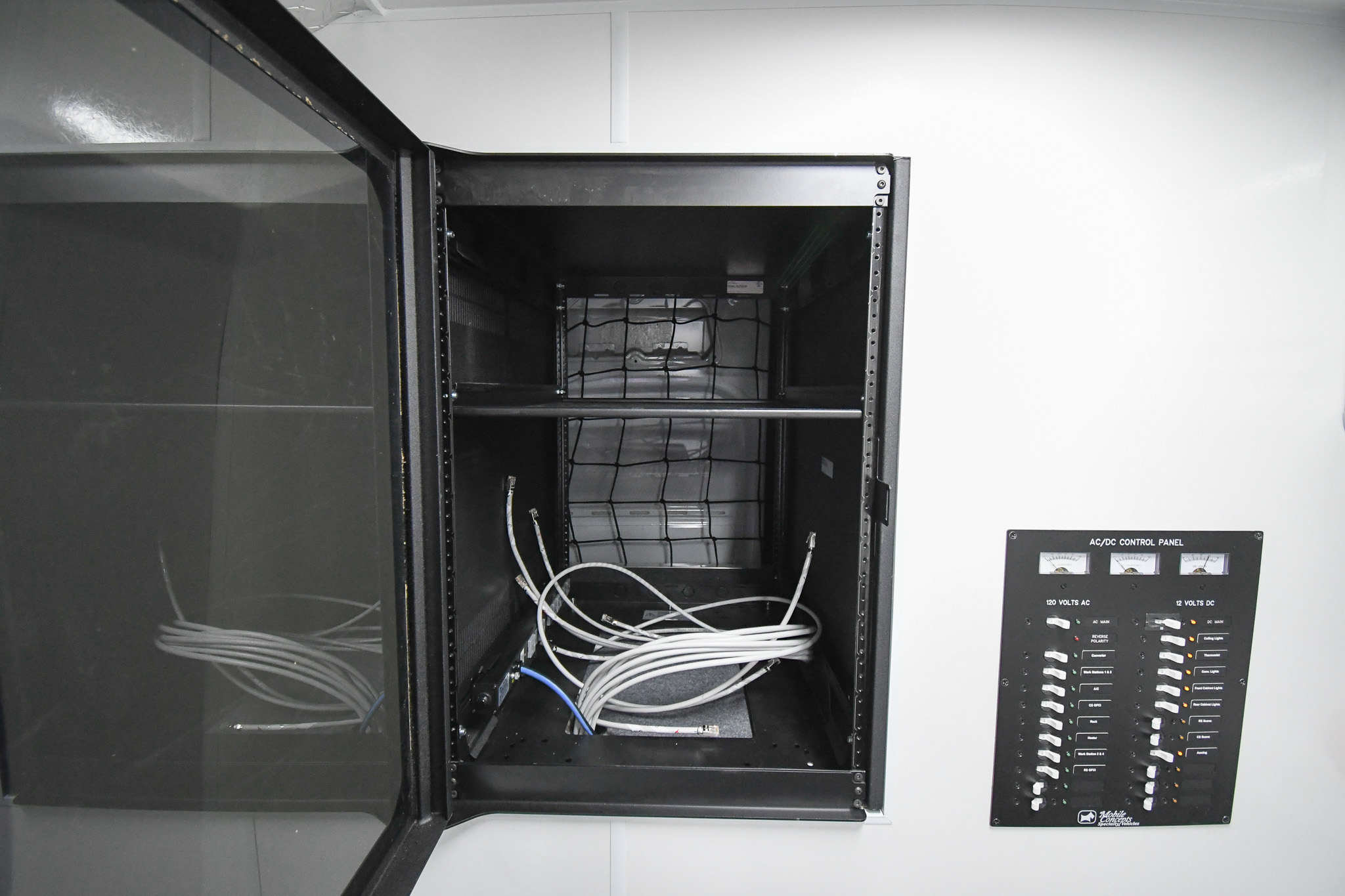 An interior view of the electrical rack cabinet inside the unit for Germantown, TN.