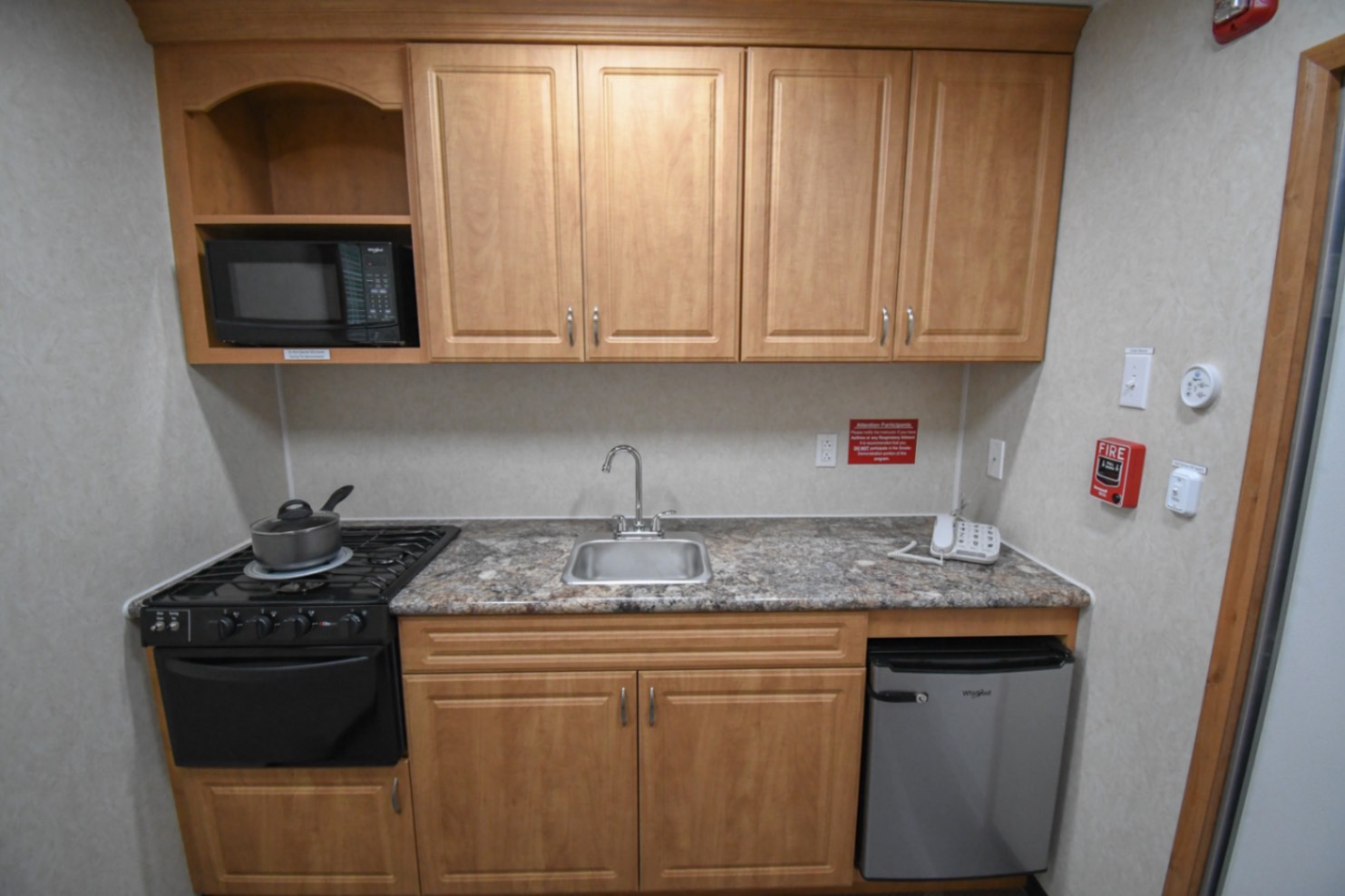The kitchen stage inside a 3500 Fire Safety House made for Sandy, UT.