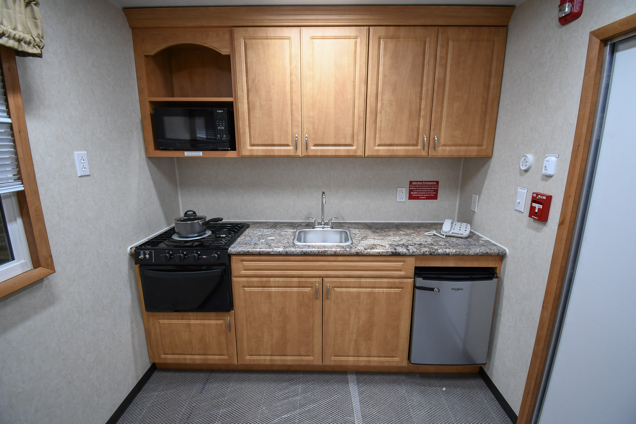 A view of the kitchen stage inside the unit for Gaithersburg, MD.