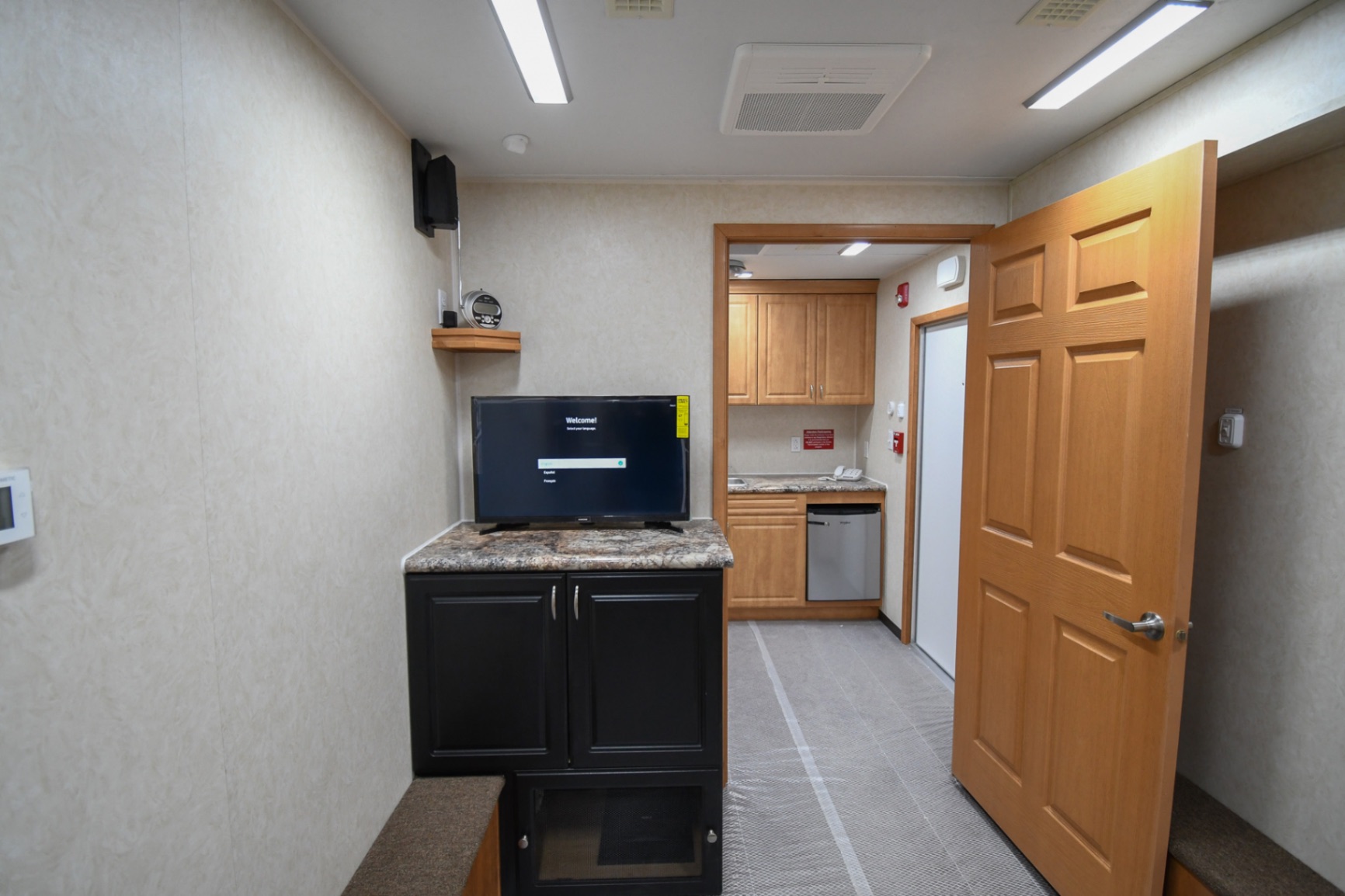 The multimedia area inside the 3500 Fire Safety House made for Gaithersburg, MD.