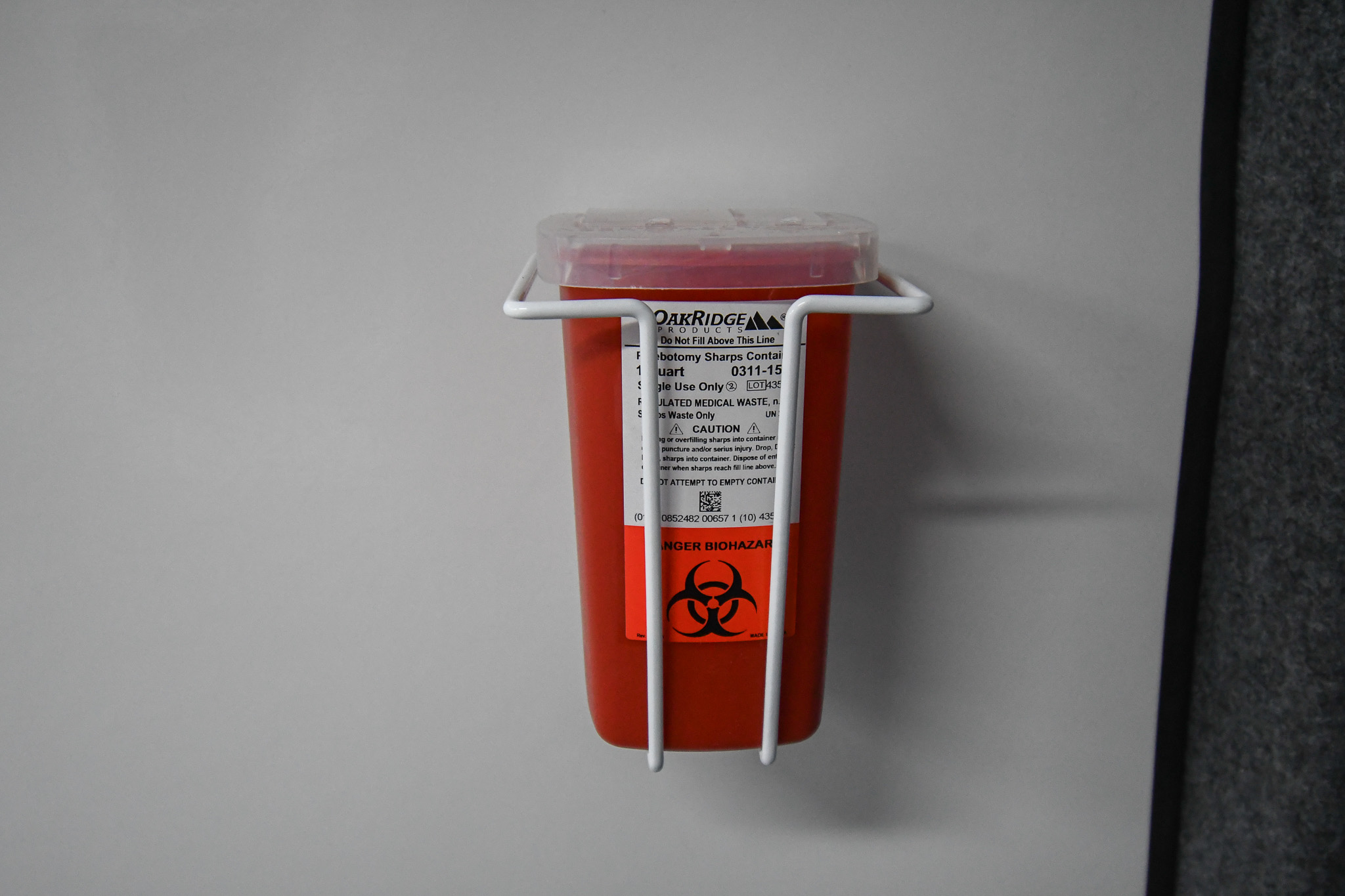 The sharps container inside the unit for Licking County, OH.
