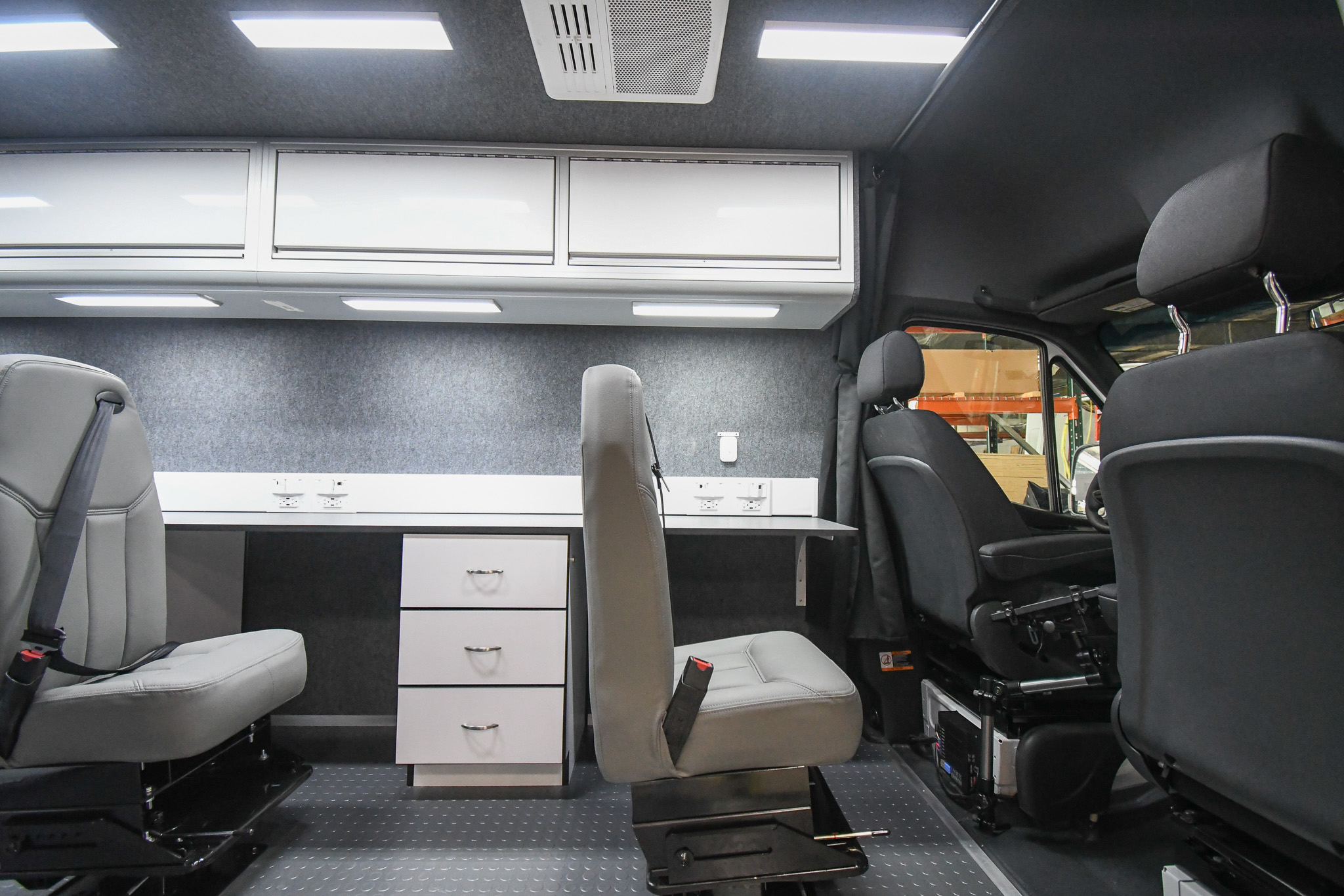 A view of two workstations inside the unit for Waynesville, NC.