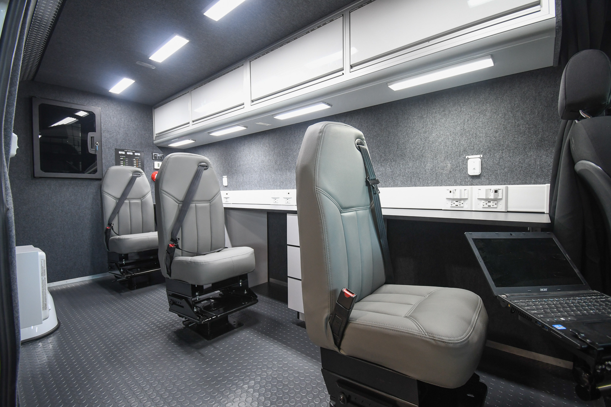A view of the three workstations inside the unit for Waynesville, NC.