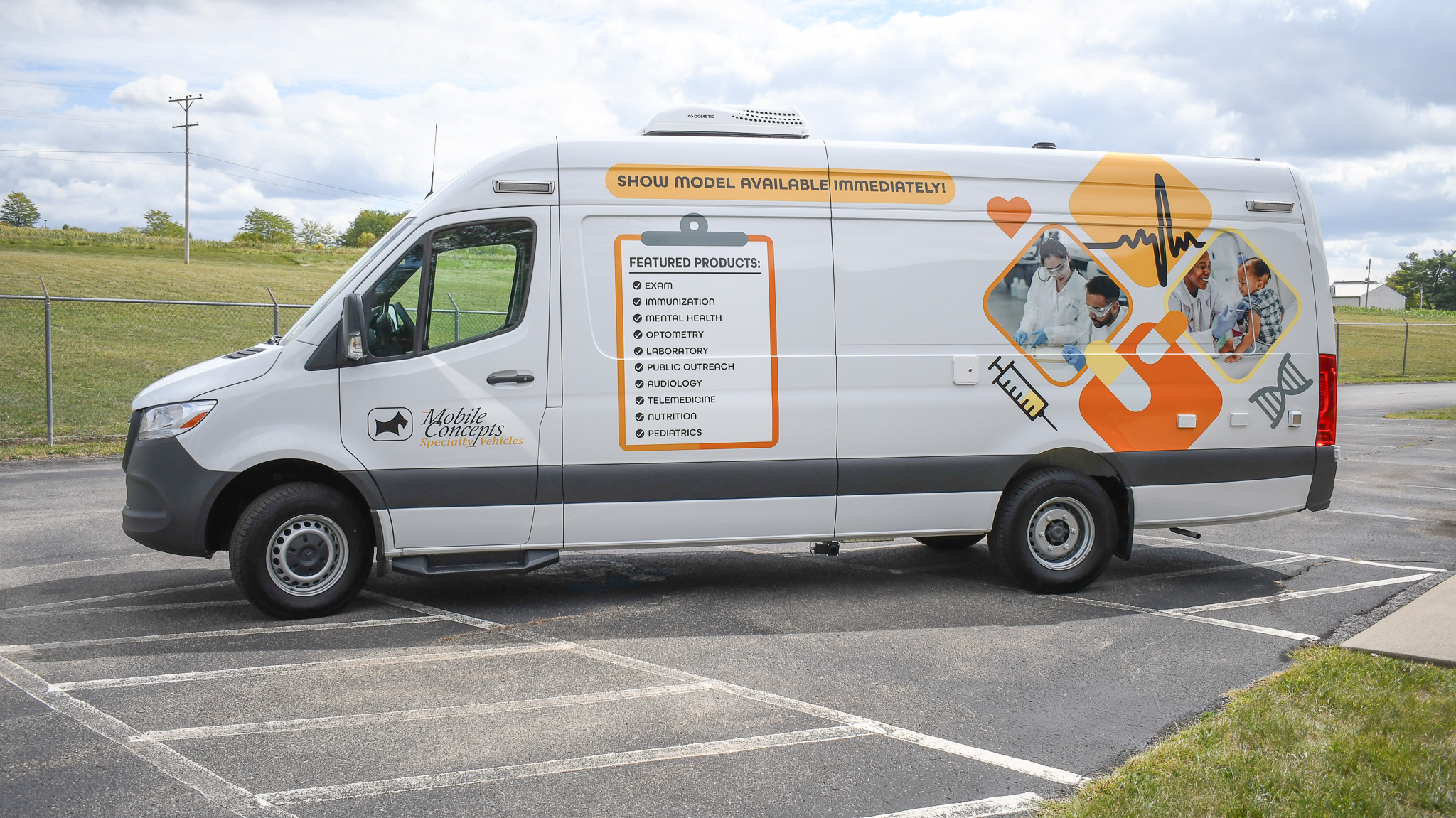 A side view of the 2024 MHCA show unit.