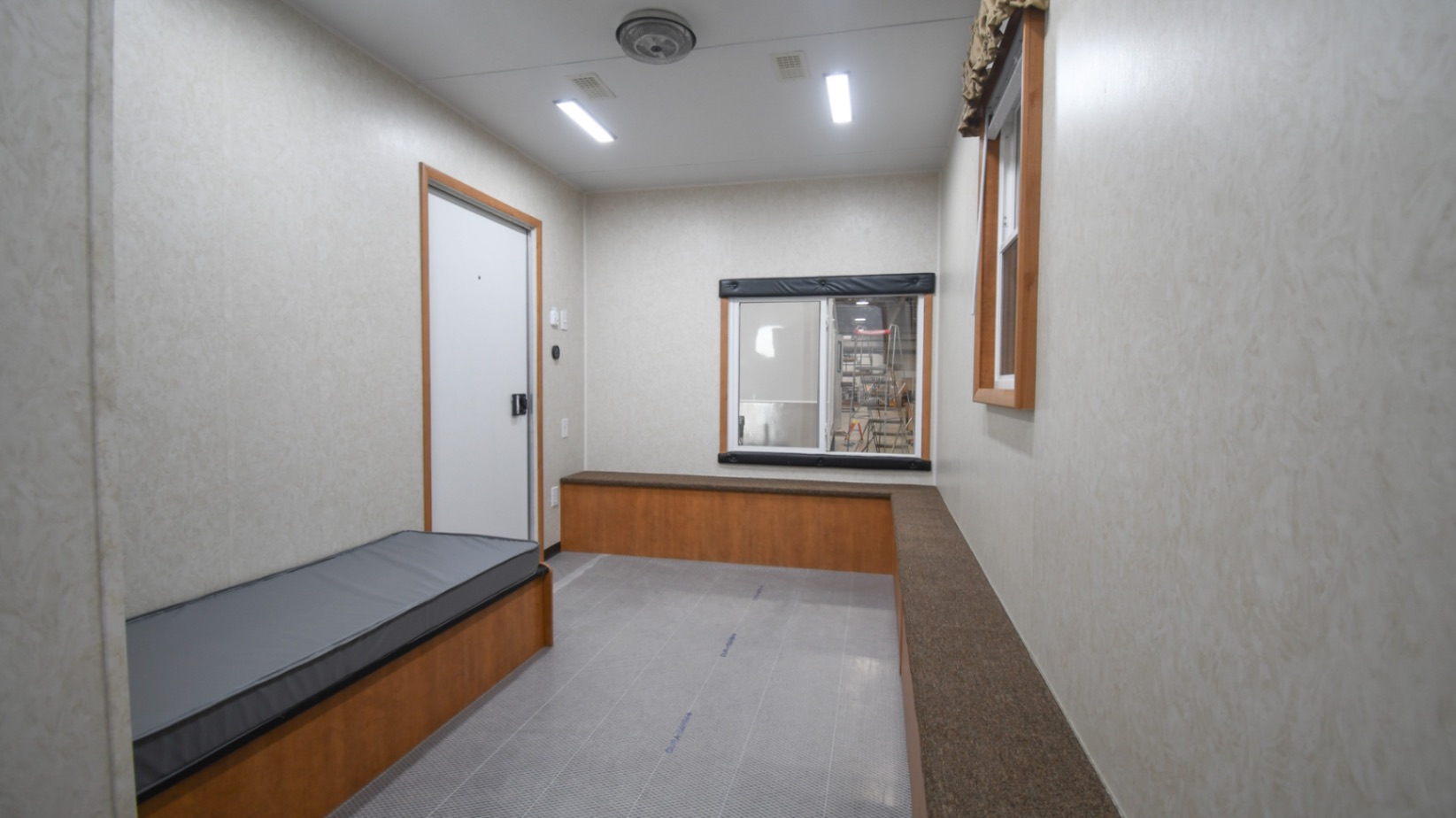 The bedroom stage inside the 39Bleacher made for Innisfil, ON.