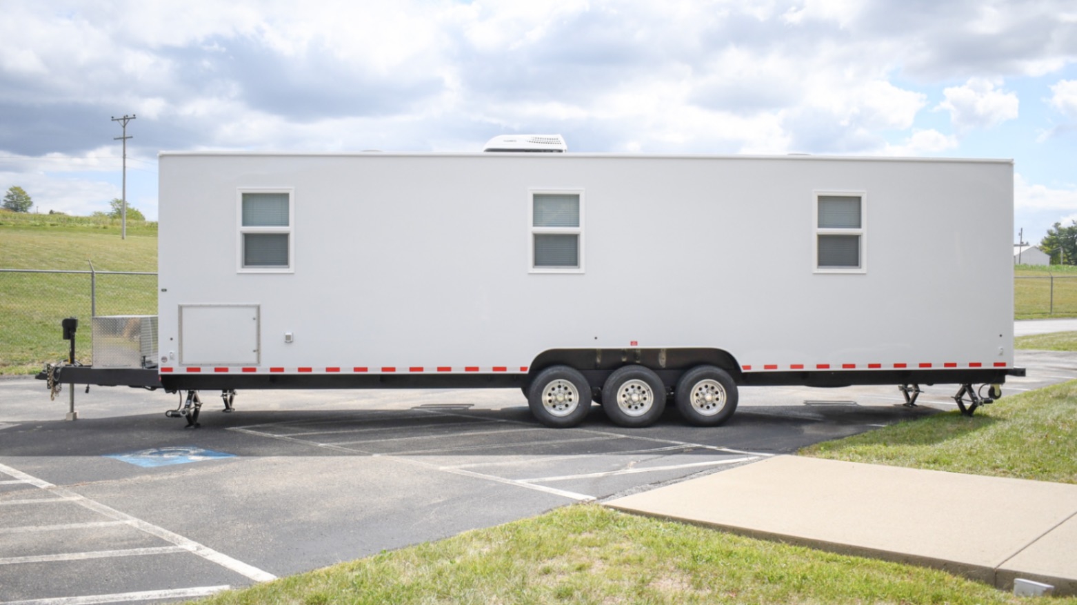 A side view of the 39Bleacher made for Innisfil, ON.