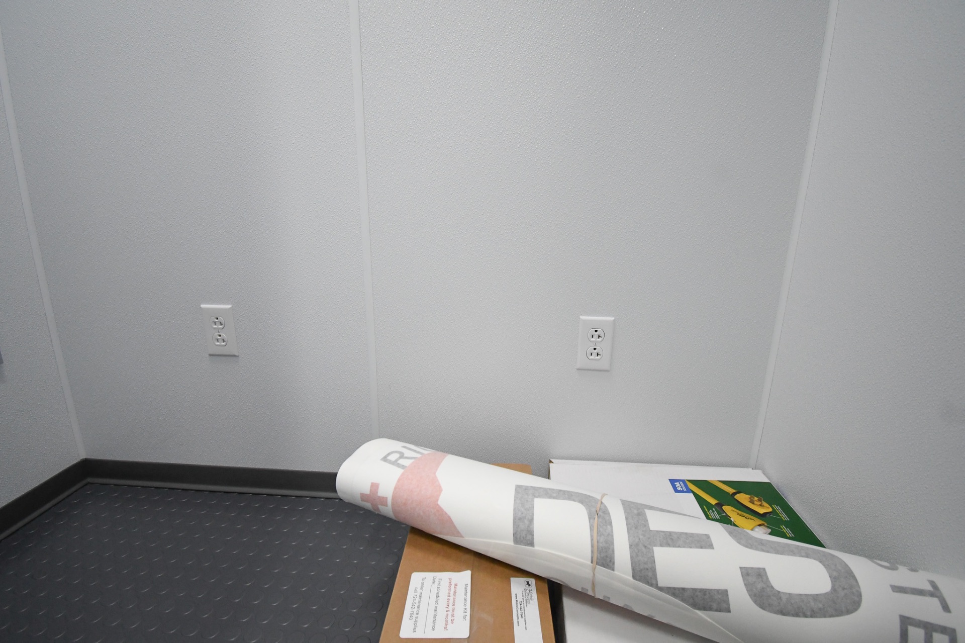 An interior view of the storage closet inside the unit made for Sidney, MT.