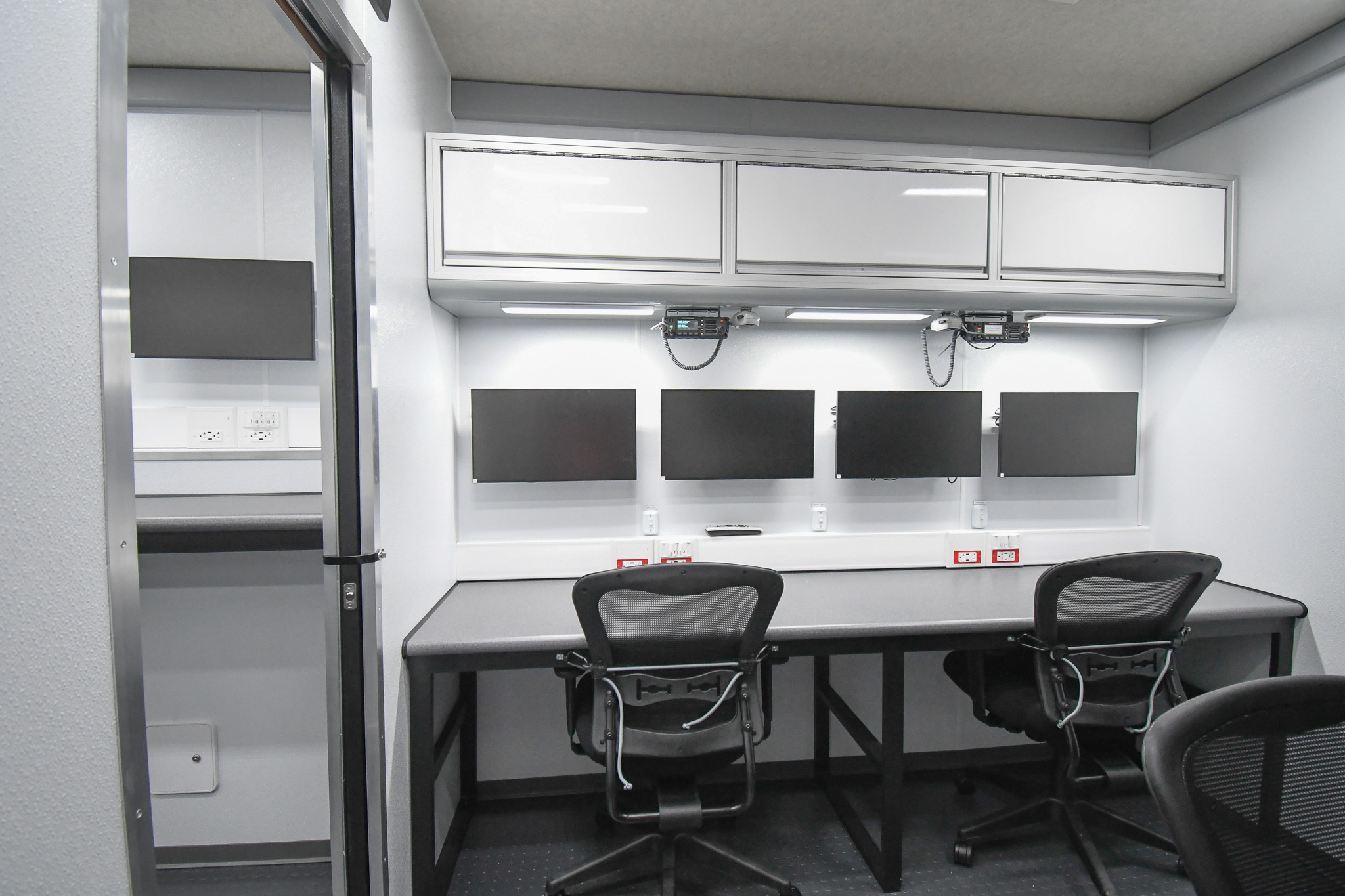 Three of seven workstations inside the unit for Franklin, TN.