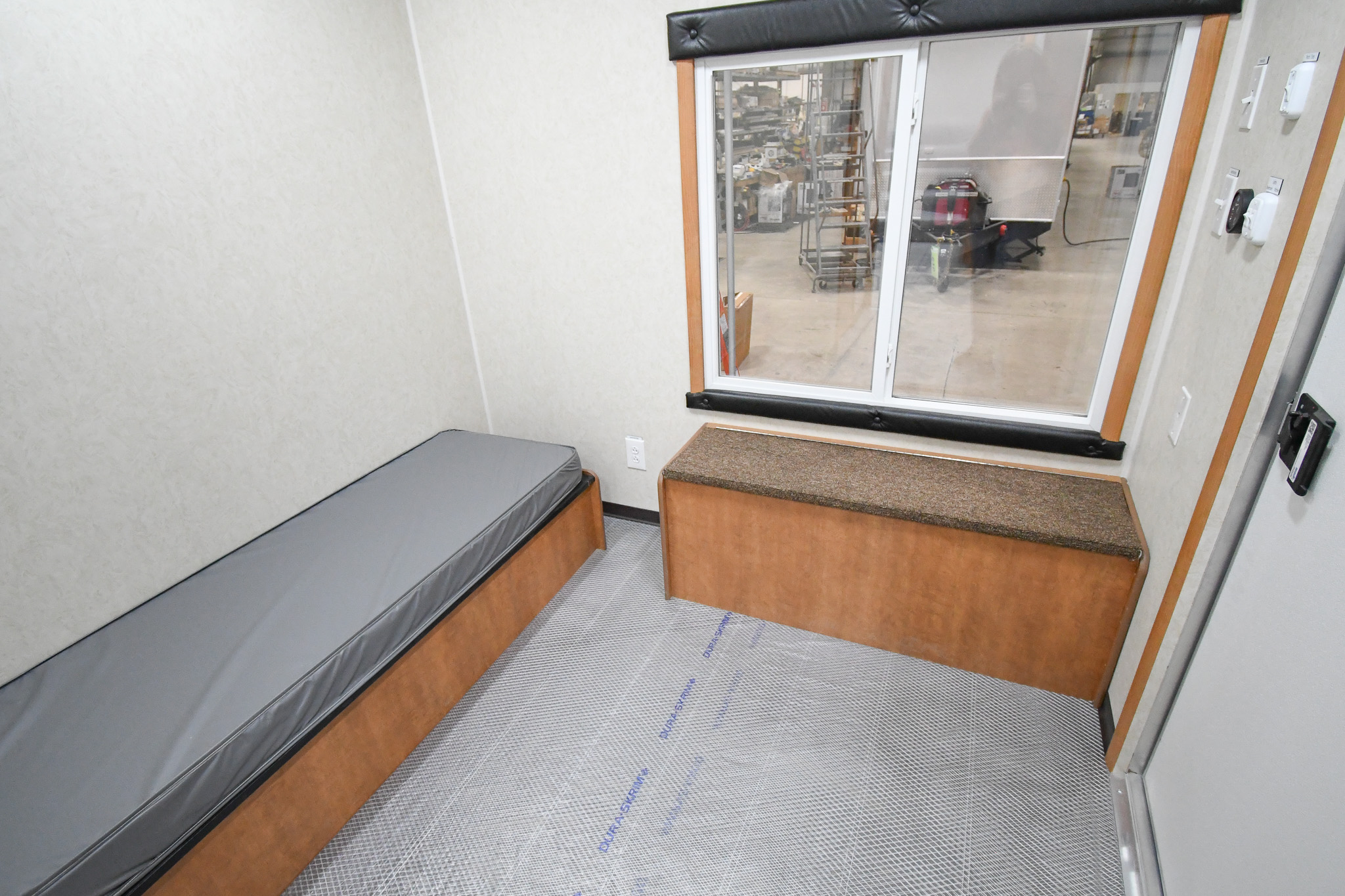A view of the bedroom stage inside the unit for Lancaster, OH.