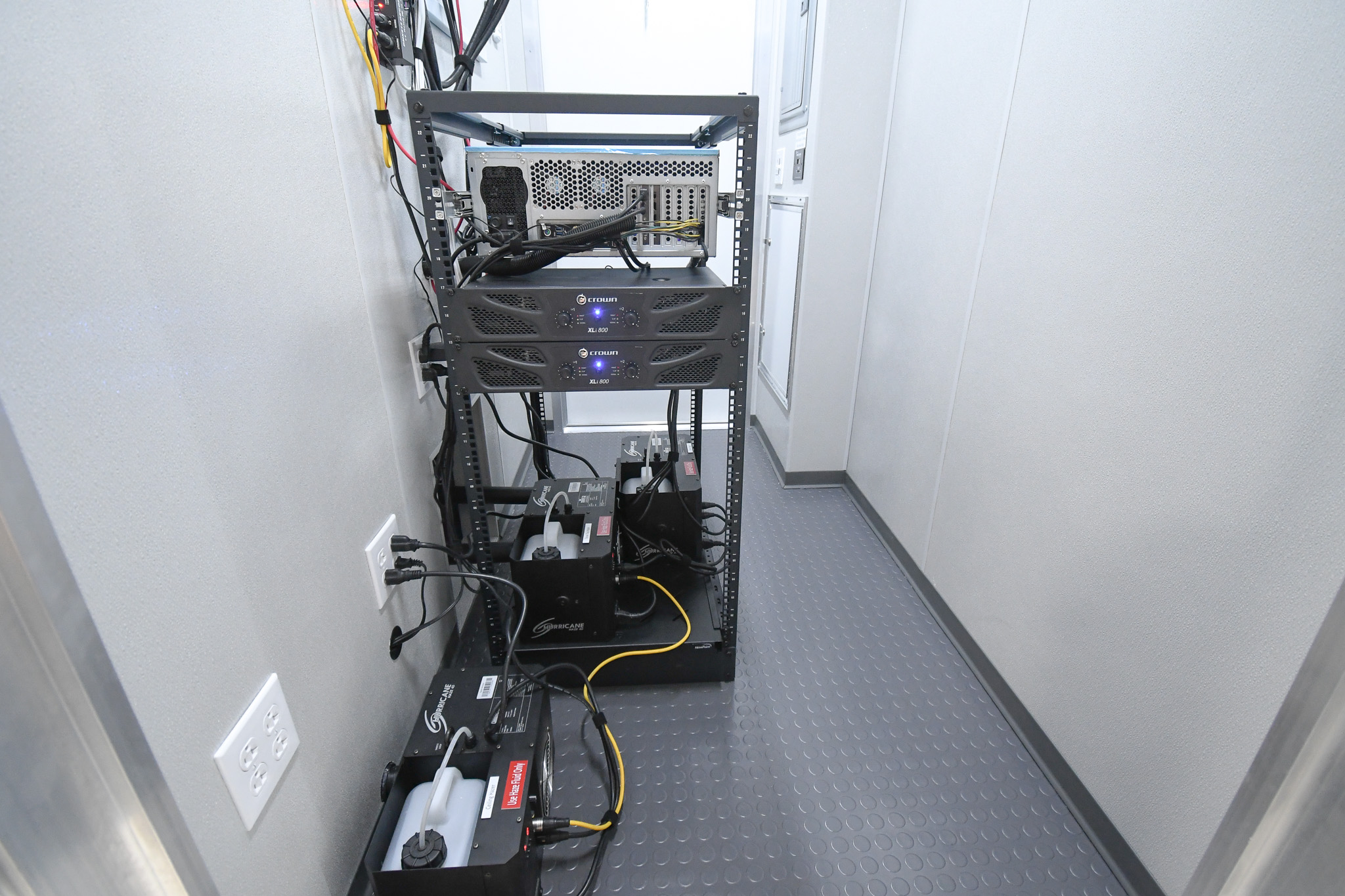 The control room behind the kitchen stage inside the unit for Bullhead City, AZ.