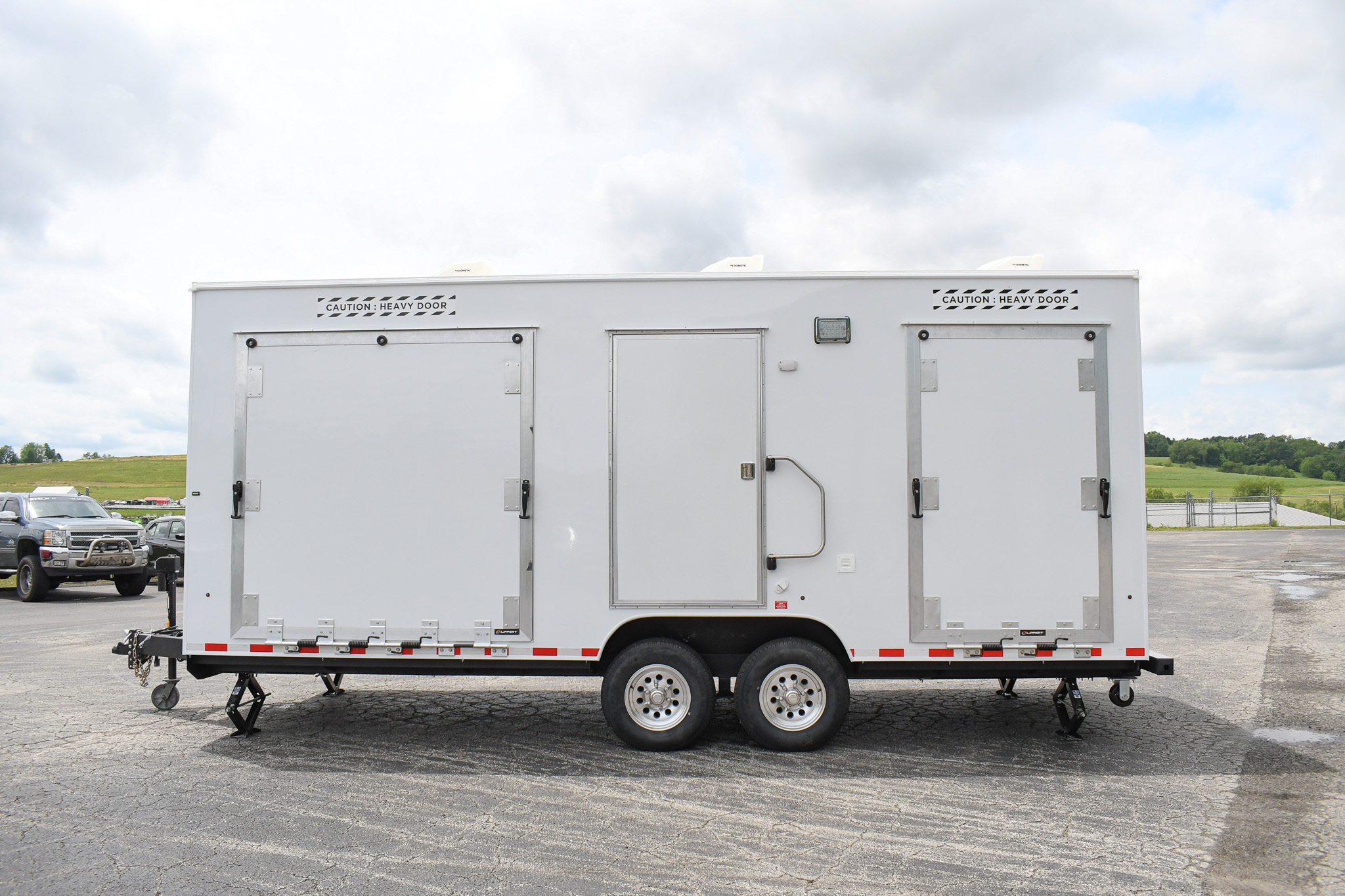 An alternate side view of the unit for Peterson AFB in CO. The ramps are up.