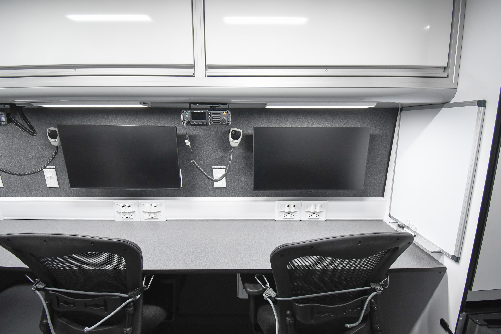 Two workstations inside the unit for Jackson, MS.