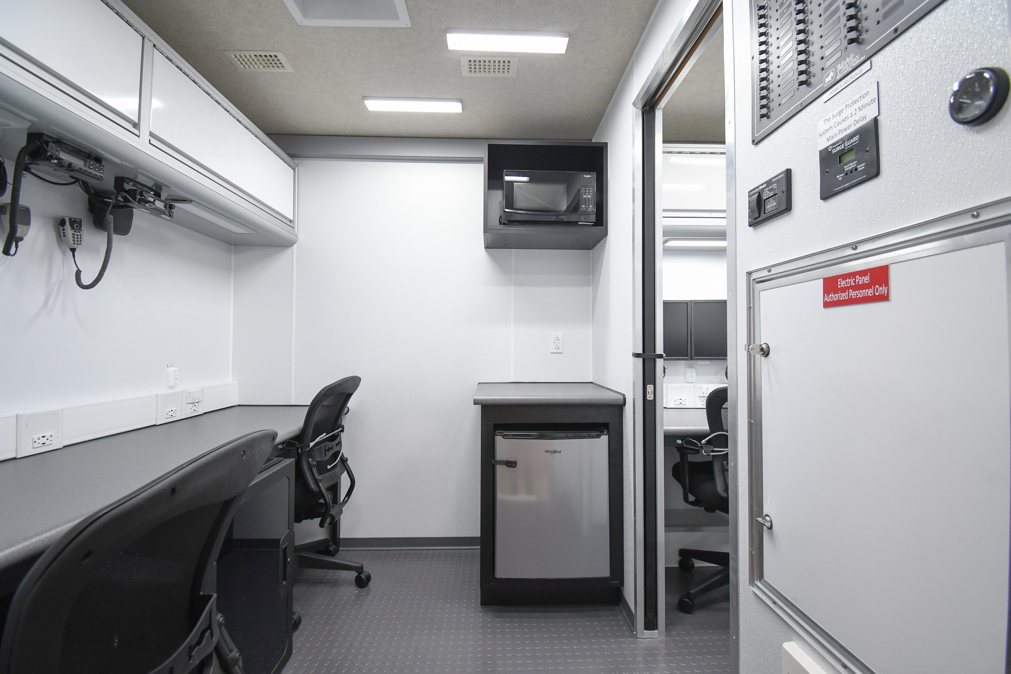 Two workstations and the kitchenette inside the unit for Trenton, NJ.