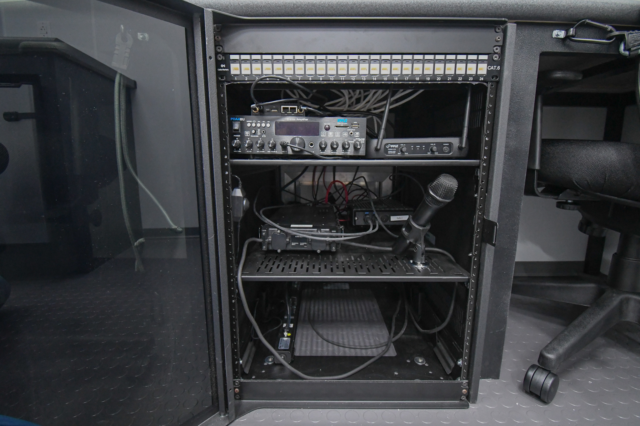 The open electronics rack inside the unit for Trenton, NJ.