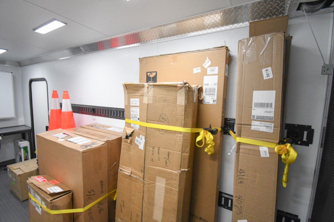 An interior view of the Command 20 Cargo Support Trailer made for Sweetwater, FL.