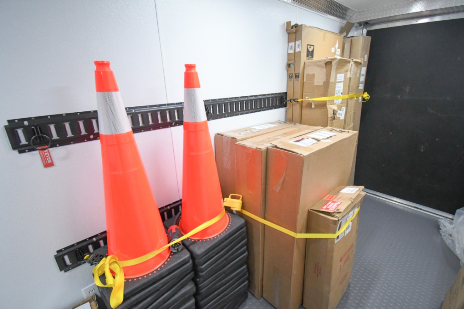 An interior view of the Command 20 Cargo Support Trailer made for Sweetwater, FL.
