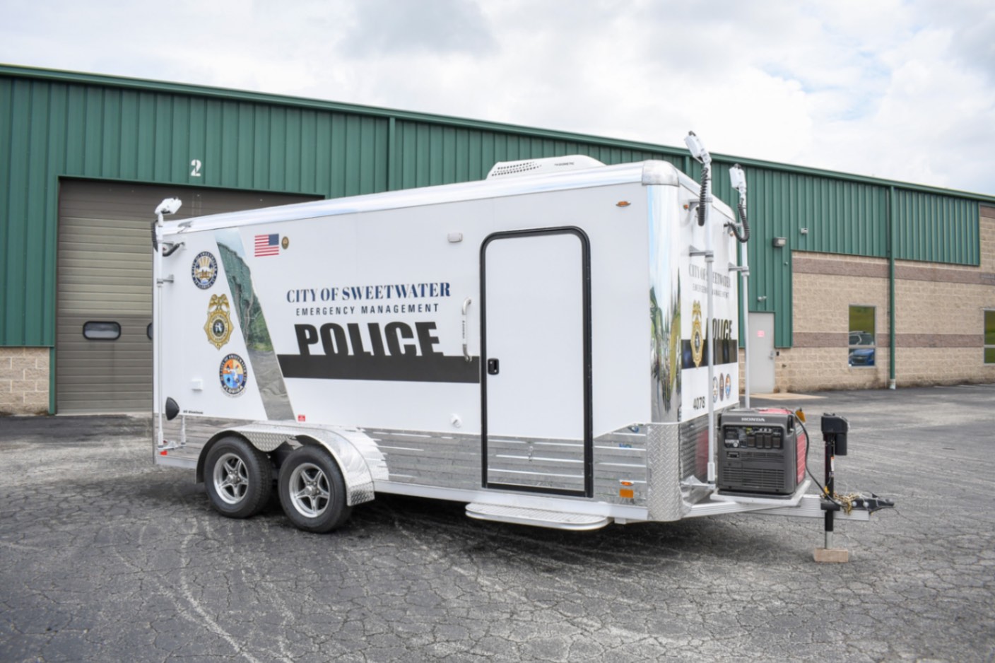 An exterior view of the Command 20 Cargo Supply trailer made for Sweetwater, FL.