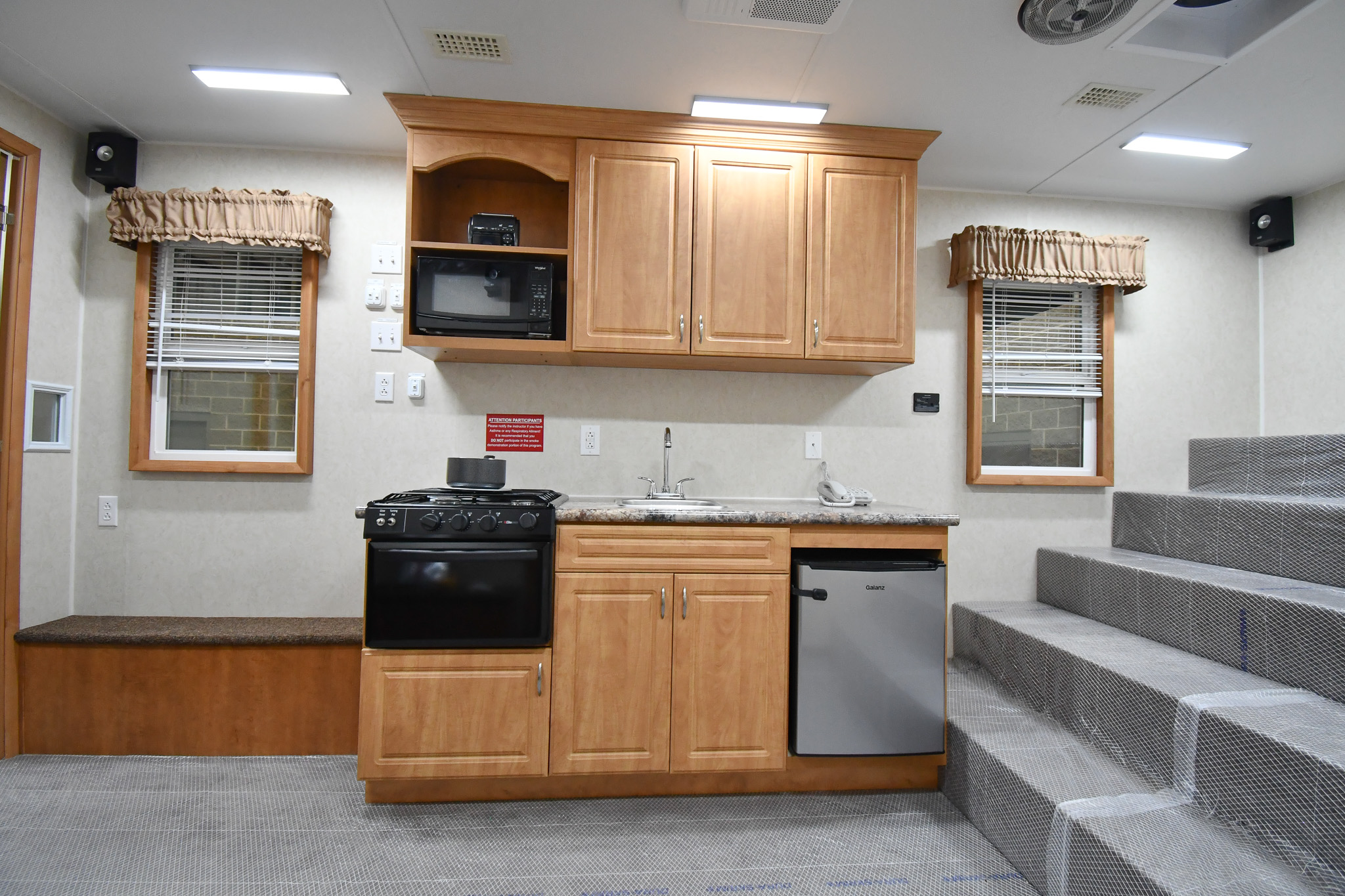 A view of the kitchen stage inside the unit for Lancaster, TX.